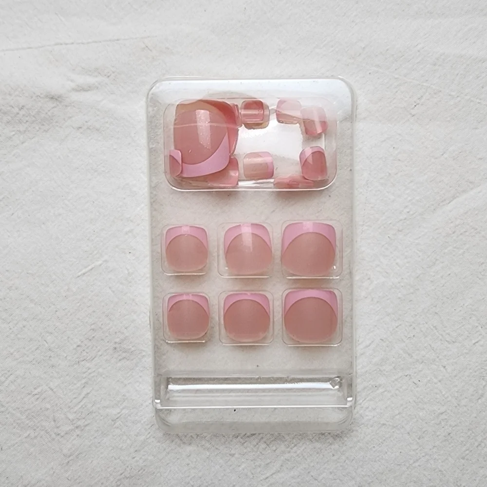 24 Pieces Fake Toe Press On Nails